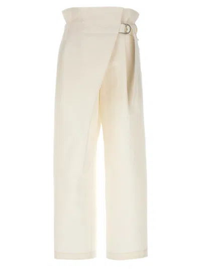 Issey Miyake Women White Enfold Trousers, 26 Luxury Pants For Women Darveys