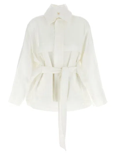 Issey Miyake Off-white Crumpled U Blouson Jacket