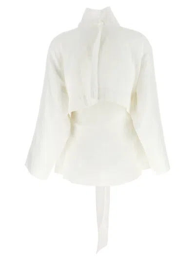Issey Miyake Off-white Crumpled U Blouson Jacket