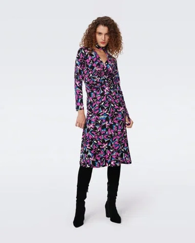 Diane Von Furstenberg Marsha Printed Lyocell And Wool-blend Jersey Midi Dress In Multi