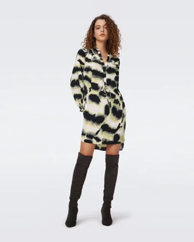 Diane Von Furstenberg Sonoya Mini Dress In Huge Wild Thing Shadow Green