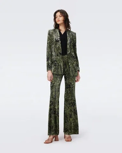 Diane Von Furstenberg Ruthette Printed Velvet Flared Pants