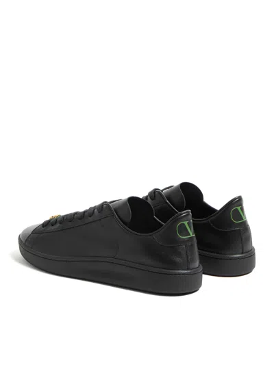 Valentino Royco Nappa Leather Sneakers In Black