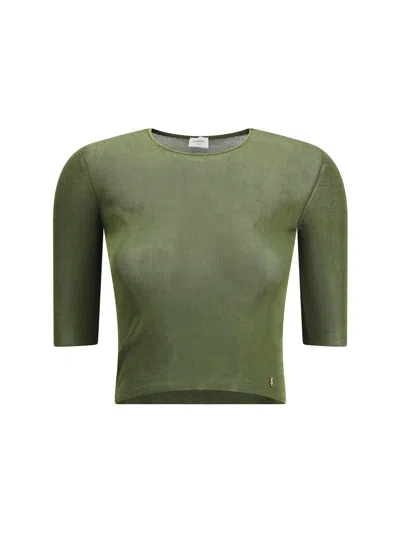 Saint Laurent Cropped Top With Cassandre