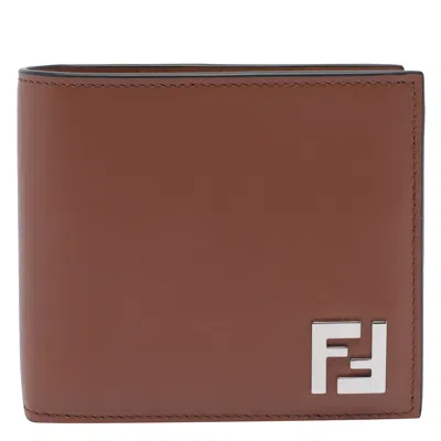 Fendi Leather And Ff Canvas Compact Bi-fold Wallet