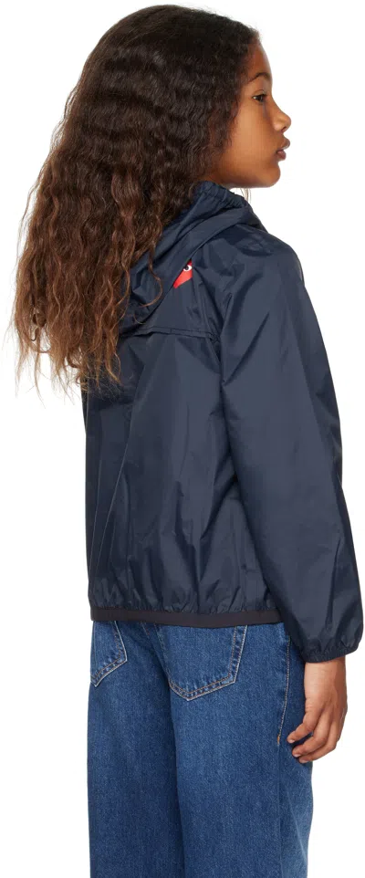 Comme Des Garçons Play Kids Navy K-way Edition Full Zip Jacket