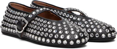 Alaïa Alaia Women Leather Ballet Flats With Rhinestones