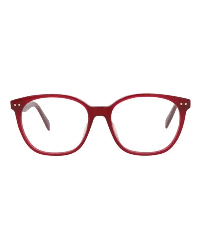 Pre-owned Celine Women's  Squareframe Acetate Optical Frames Pink Pink Transparent (cl 098i In Pink Pink Transp