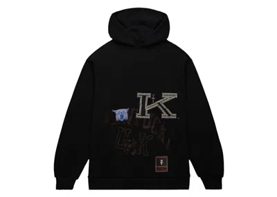 Pre-owned Travis Scott X Mitchell & Ness Kentucky Wildcats Overlap Pullover Hoodie In Black