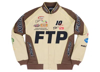 Pre-owned Ftp Men's  Pitcrew Jacket In Tan In Brown