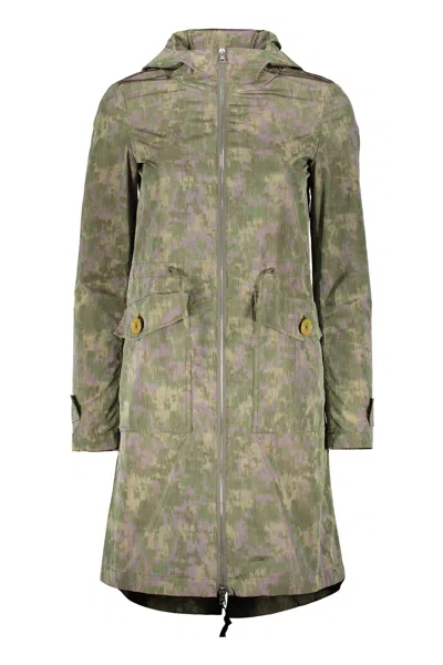 Herno Camouflage Print Drawstring Waist Coat