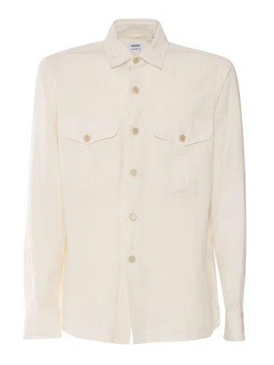 Aspesi Relaxed Fit Button-up Shirt With Two Chest Pockets In Neutral