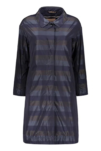 Moorer Striped Trench Coat