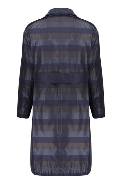 Moorer Striped Trench Coat