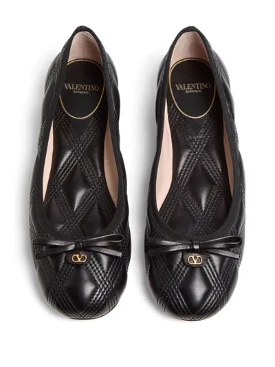 Valentino Garavani Quiltie Ballerina 67 In Quilted Nappa Leather Woman Black 37 In Black