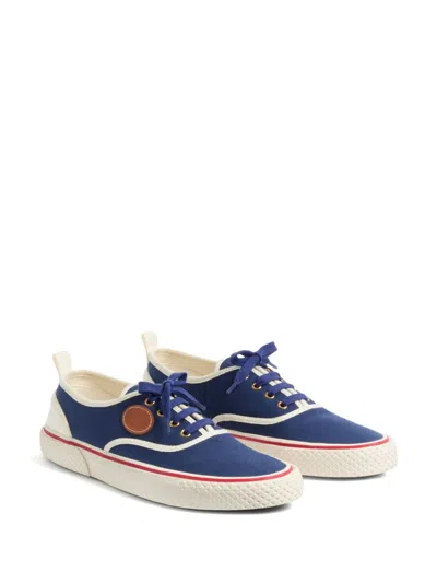 Valentino Garavani Blue Low Top Sneakers With Vlogo Patch On The Side In Cotton Man