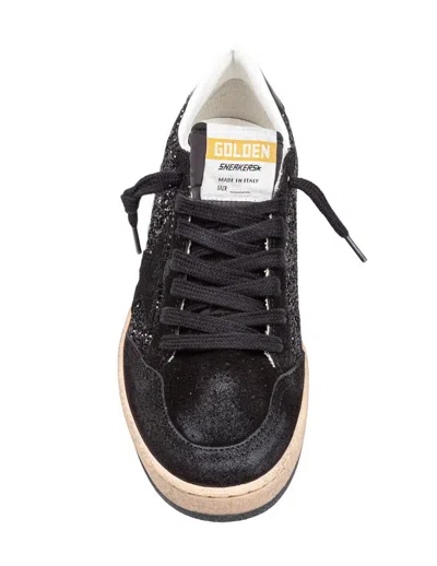 Golden Goose Sneakers Ball-star In Suede E Glitter In Black