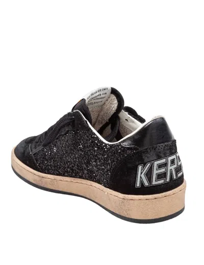 Golden Goose Sneakers Ball-star In Suede E Glitter In Black