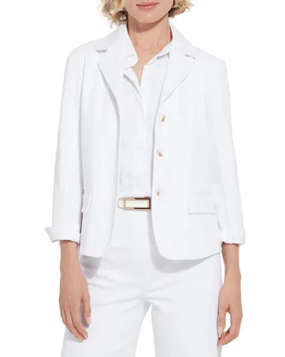 Lyssé Della Denim Cropped Blazer In White