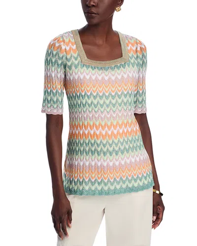 Misook Pointelle Zigzag Knit Tunic