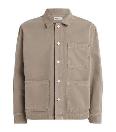 Frame Cotton-canvas Chore Jacket In Gray