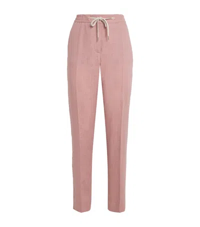 Eleventy Relaxed Fit Drawstring Trousers With Tapered Legs