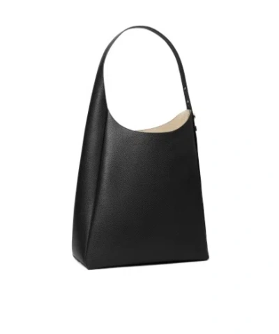 Tory Burch Small Leather Hobo Bag With Adjustable Strap In Black