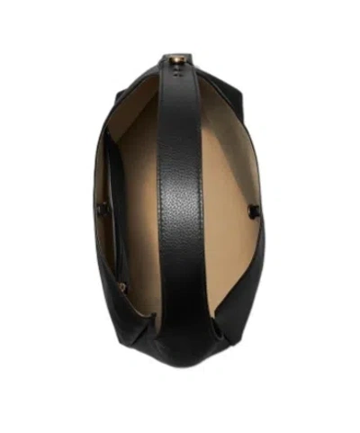 Tory Burch Small Leather Hobo Bag With Adjustable Strap In Black