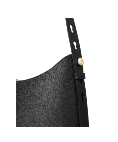 Tory Burch Small Leather Hobo Bag With Adjustable Strap In Black