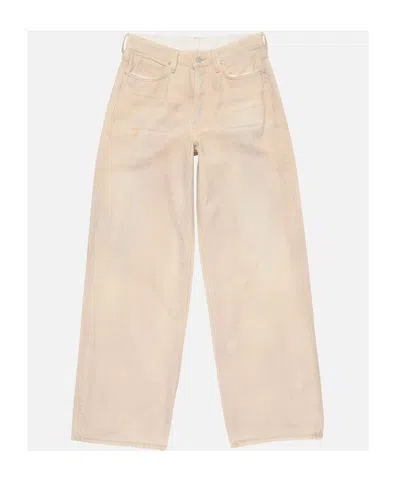 Acne Studios Denim Trousers With Belt Loops In Pink