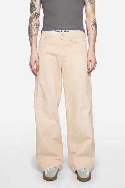Acne Studios Denim Trousers With Belt Loops In Pink