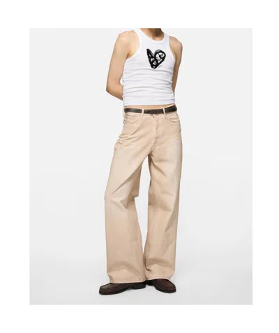 Acne Studios Denim Trousers With Belt Loops In Pink
