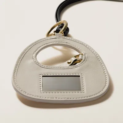 Miu Miu Quilted Leather Keyring Hardware In Black