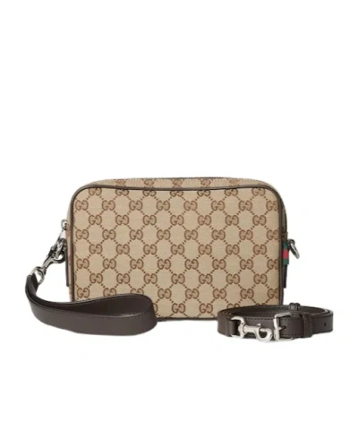 Gucci Gg Small Shoulder Strap Crossbody Bags Brown In Neutral