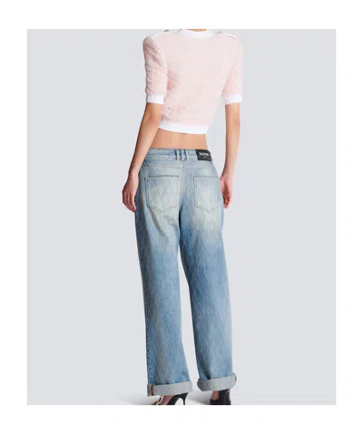 Balmain Short-sleeved Knit Cardigan In Multi