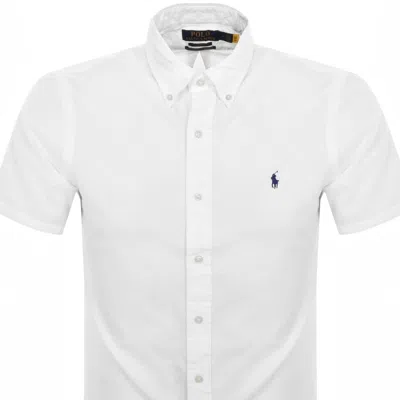Ralph Lauren Stretch Poplin Short Sleeves Shirt In White