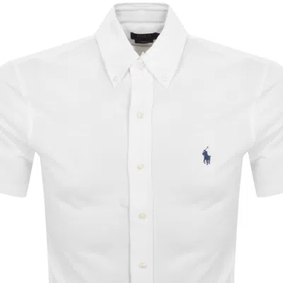 Ralph Lauren Stretch Poplin Short Sleeves Shirt In White