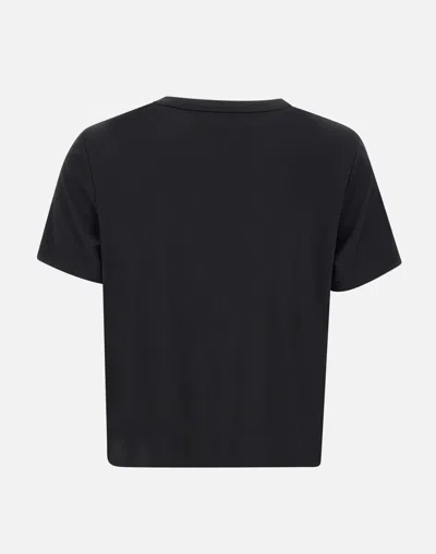 Kaos Black Viscose Blend Crop T Shirt