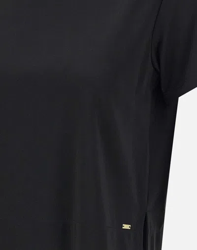 Kaos Black Viscose Blend Crop T Shirt