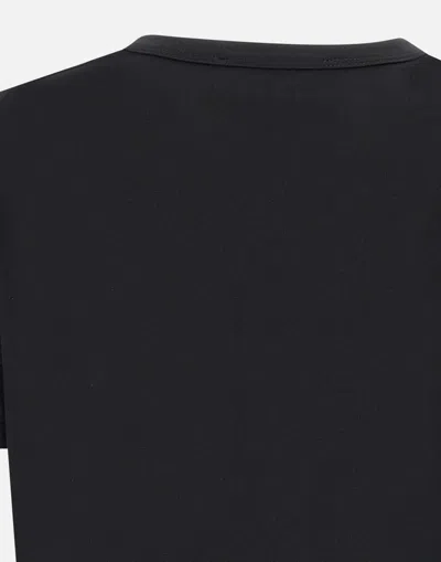 Kaos Black Viscose Blend Crop T Shirt