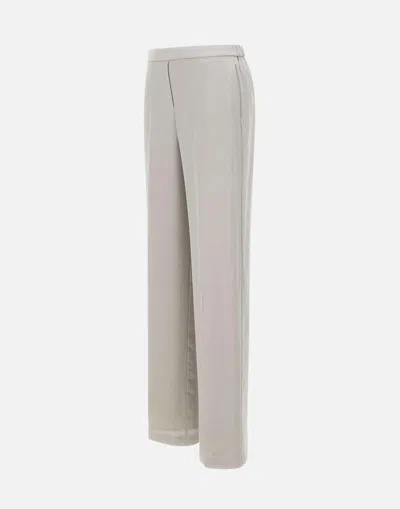 Theory Metallic Pants With Rear Elastic Waist And Wide Leg In Silk Woman