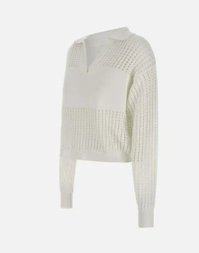 Iceberg Cotton Polo Shirt With Perforated Stripes