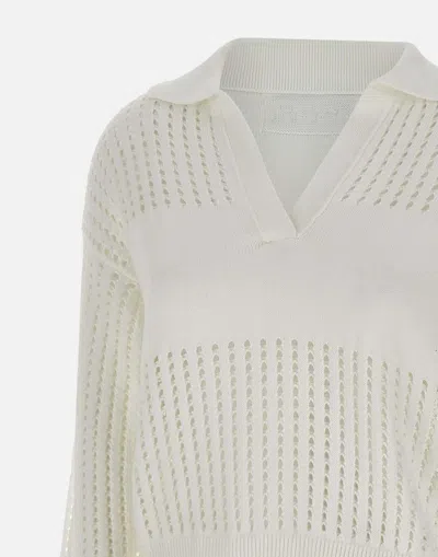 Iceberg Cotton Polo Shirt With Perforated Stripes