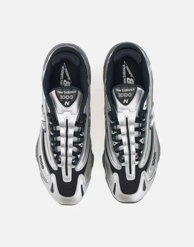 New Balance Mens Silver Metallic Green 1000 Metallic Mixed-material Trainers