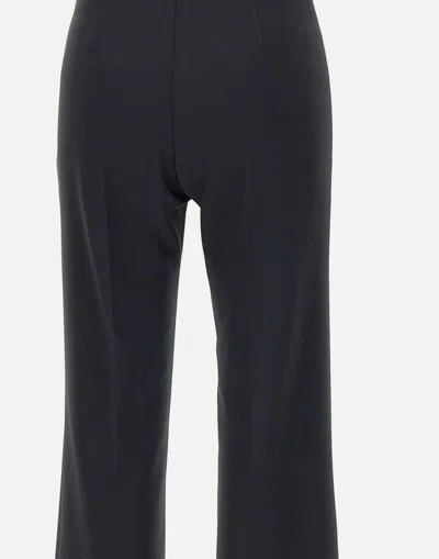 Elisabetta Franchi Flared Leg Crepe Pants Front Flaps