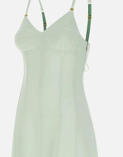 Elisabetta Franchi Criss-cross Tie Crepe Dress In Green