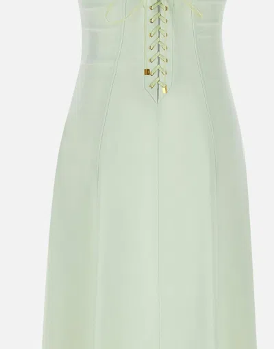Elisabetta Franchi Criss-cross Tie Crepe Dress In Green
