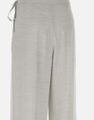 Eleventy Greige Linen Wool Trousers