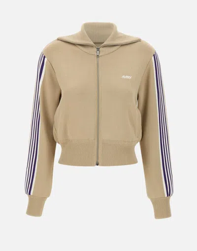 Autry Knitted Tennis-style Zip Sweatshirt
