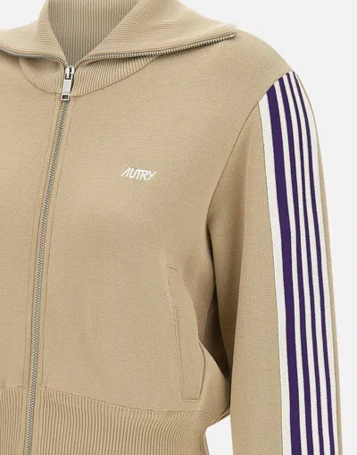 Autry Knitted Tennis-style Zip Sweatshirt